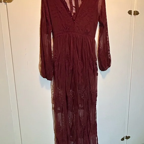 Wishlist Red Long Sleeve Bishop Gown - Picture 1 of 14